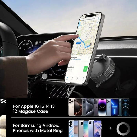 360° Retractable Magnetic Car Phone Holder – Strong Grip & One-Hand Operation